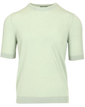 Ballantyne Cotton Crew Neck Jumper - Green