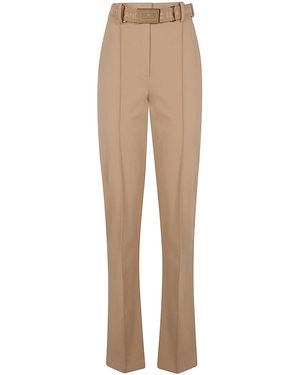 Elisabetta Franchi Belted Trousers - Natural