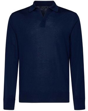 Sease Lasca Long-Sleeved Polo Shirt - Blue