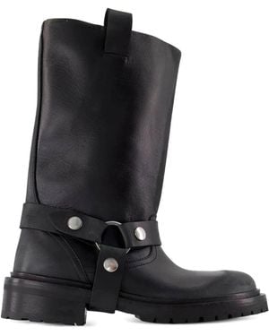 Golden Goose Kurt Buckle-Strap Calfskin Boots - Black