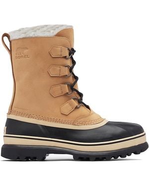 Sorel Tan Caribou Two-Tone Winter Ski Boots - Brown