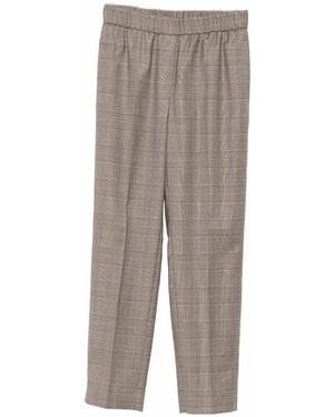 Peserico Check Pants - Gray