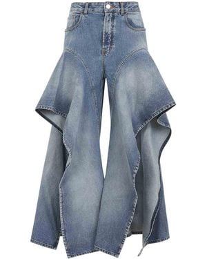 Alaïa Ruffle Trousers - Blue
