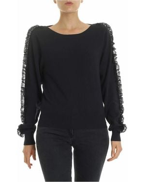 See By Chloé Ink Pullover With Lace Details - Black