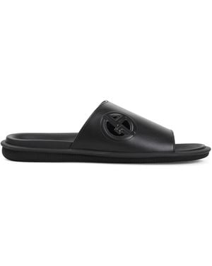 Giorgio Armani Slide Sandals - Black