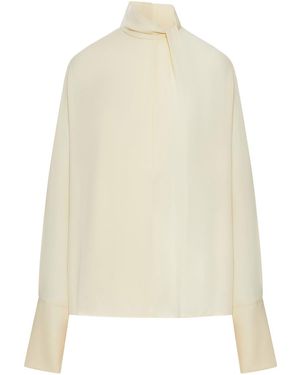 Tom Ford Long-Sleeved Silk Georgette Blouse - White