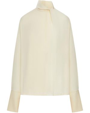 Tom Ford Long-sleeved Silk Georgette Blouse - White