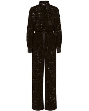 Dolce & Gabbana Lace Silk Blend Jumpsuit - Black