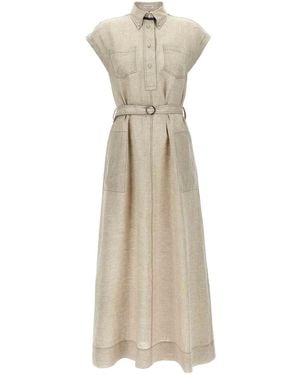 Brunello Cucinelli Linen Dress - Natural