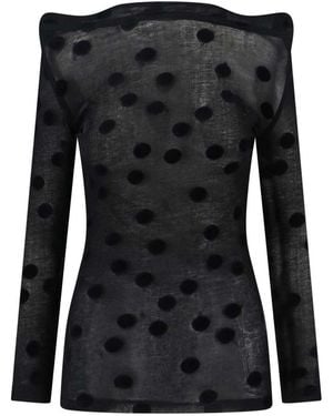 Junya Watanabe Polka Dot Jersey Sweater - Black