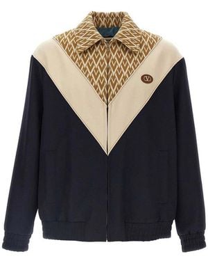 Valentino Toute La V Wool Jacket - Blue