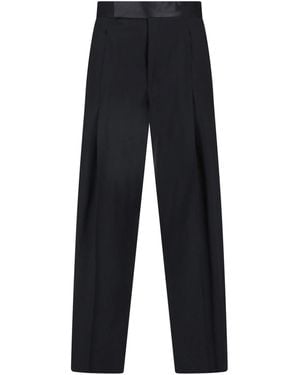 Giorgio Armani Tailored Virgin Wool Trousers - Blue