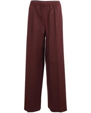 Max Mara Denim Effect Wool Pants - Purple