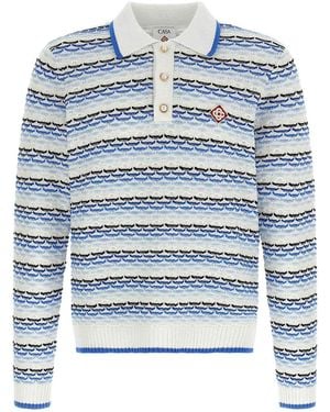 CASABLANCA Cotton Polo Shirt - Blue