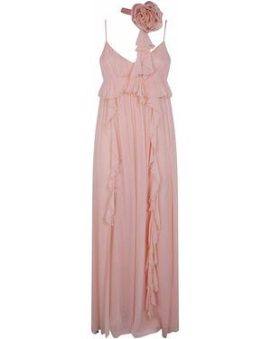 Blugirl Blumarine Georgette Dress With Rouges - Pink