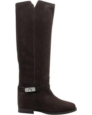Via Roma 15 Via Roma Testa Di Moro Padlock Suede Boots - Black
