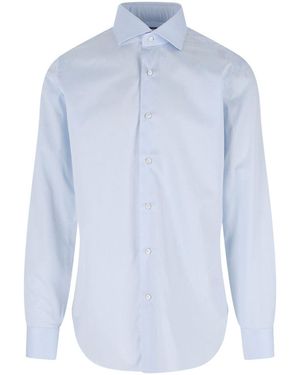 Barba Napoli Cotton Shirt - Blue