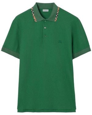 Burberry Logo Cotton Polo Shirt - Green