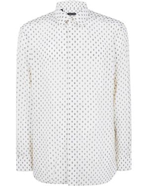 Tom Ford Crepe De Chine Paisley Print Fluid Dit Shirt - White
