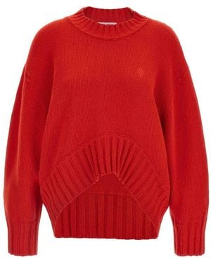 The Attico Asymmetrical Hem Jumper - Red
