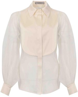 D. EXTERIOR Silk And Satin Shirt - White