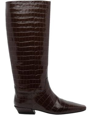 Jeffrey Campbell Croco Print Boots - Brown