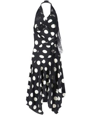 Junya Watanabe Polka Dot Asymmetrical Midi Dress - White