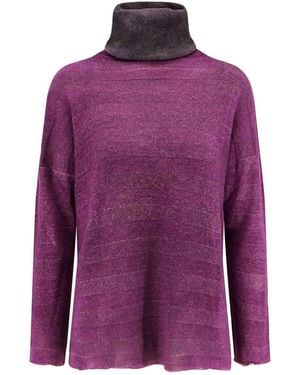 F Cashmere Bruco 89 Cashmere Turtleneck Jumper - Purple