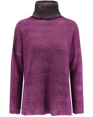 F Cashmere Bruco 89 Cashmere Turtleneck Sweater - Purple