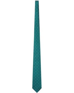 Kiton Fabric Tie With Micro Geometric Pattern - Blue