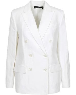 Ralph Lauren Narain-Blazer-Lt Drapy Linen Visc - White