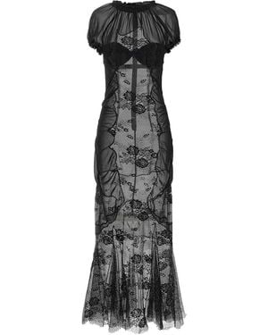The Attico Lace Tulle Dress - Black