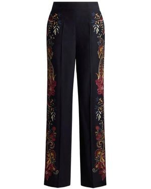 Etro Silk Pants - Blue
