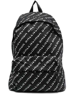 Balenciaga Backpack With Logo Print - Black
