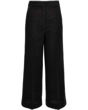 Moschino Cropped Bouclè Trousers With Tailored Silhouette - Black