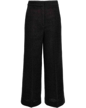 Moschino Cropped Bouclè Trousers With Tailored Silhouette - Black