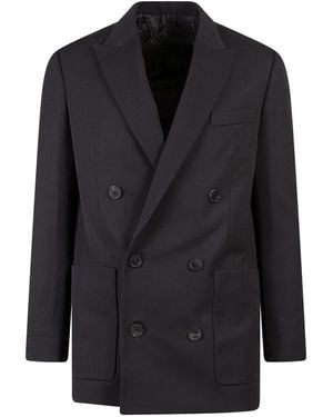 Balmain Wool Blazer With Peak Lapel - Black