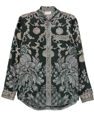 Pierre Louis Mascia Printed Silk Shirt - Grey