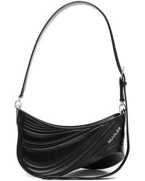 Mugler Medium Spiral Curve 01 Embossed Crossbody Bag - Black