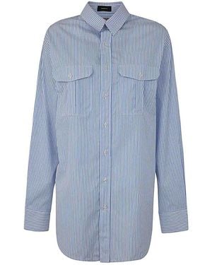 Wardrobe NYC Shirt Dress Mini - Blue