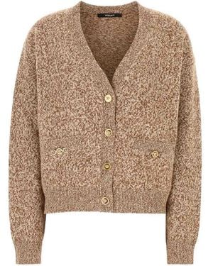 Versace Moulin Cashmere-Blend Knit Boxy Cardigan - Natural