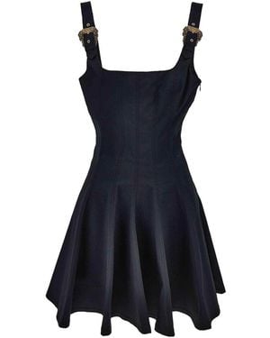 Versace Jeans Couture Couture Pleated Buckle-Strap Dress - Blue