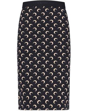 Marine Serre Midi Skirt - Black