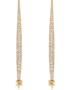 Elisabetta Franchi Logo Pendant Earrings - White