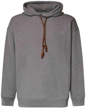Loewe Cotton Sweatshirt With Logo - Gray
