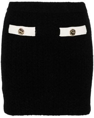 Self-Portrait Cashmere Blend Knit Skirt - Black
