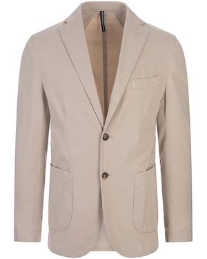 RUSSO CAPRI Oxford Cotton Blazer - Natural