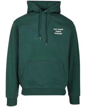 Drole de Monsieur Le Hoodie Slogan Sweatshirt - Green