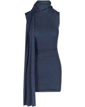 AYA MUSE Mini Dress With Shawls - Blue