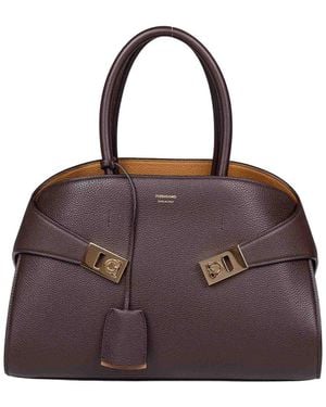Ferragamo Hug Th M Handbag - Purple